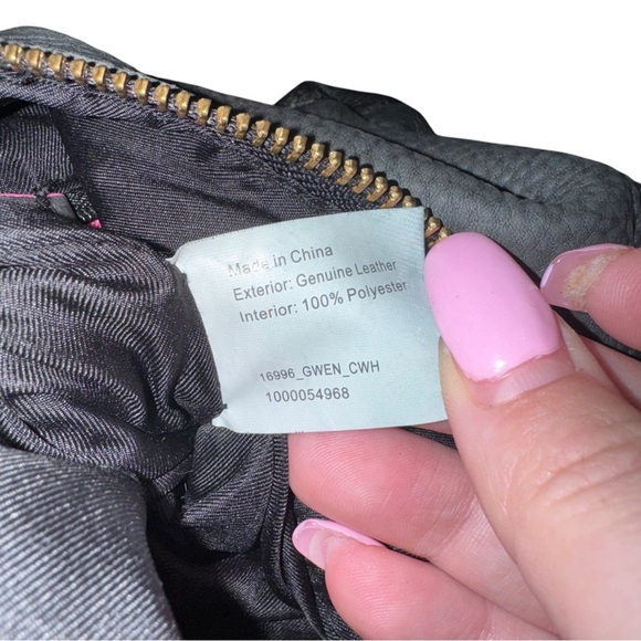 ELLIOTT LUCCA Gwen Black Pebbled Leather Gold Chain Strap Crossbody Bag - Picture 16 of 16